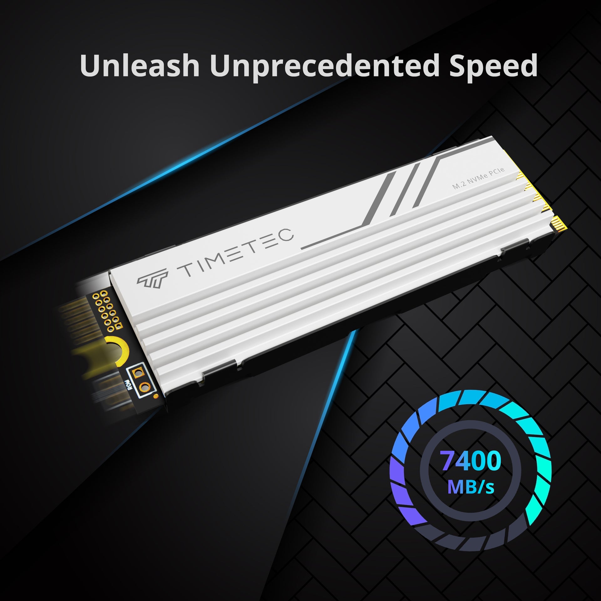 TIMETEC Pro M.2 NVMe PCIe 4.0 SSD with White Heatsink